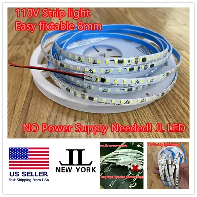 Ultrathin 110V LED Strip Light.No Powersupply Needed!Easy Fix! Waterproof! • $9.99