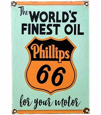 Vintage Phillips 66 Gasoline Porcelain Sign Dealership Gas Station Motor Oil • $116.38