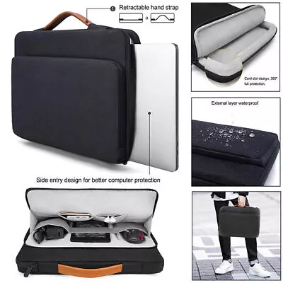 Black Business Laptop Sleeve Bag Shockproof CoverCase For Macbook HP DELL Lenovo • $29.99