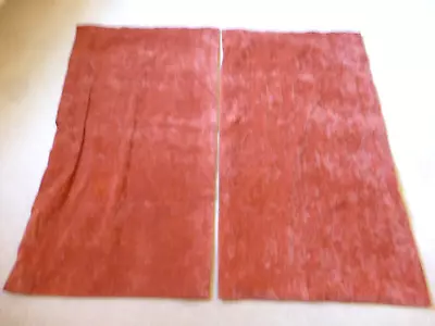 £5 • Buy Pair Of Curtains,2 Velvety, Orangey/reddish, 103cms. Long X 62cms. Plus Tiebacks