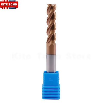 $23.99 • Buy 3 Flute 45° Helix 3/8 X1-1/2 X3-1/2  Carbide End Mill For Aluminum - ZRN Coated