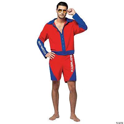 Baywatch Lifeguard Mens Costume Adult Red TV Show Jacket Shorts Halloween GC3907 • $224.71