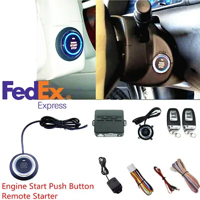 Car Alarm System Security Vibration Alarm Engine Starter Push Button Remote Kit • $35.90
