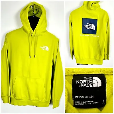 The North Face Hoodie Mens Large Yellow Heavyweight Hooded Sweatshirt TNF • $34.89