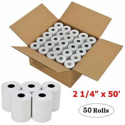 2 1/4 X 50' Thermal Paper 50 Rolls Credit Card & Cash Register POS Receipt Paper • $20.69