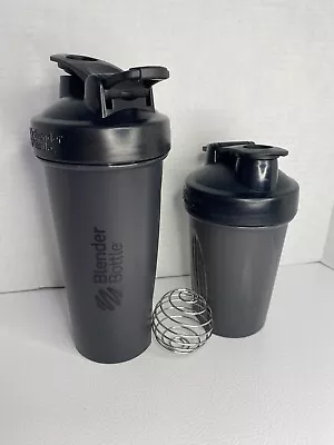 2 Black Blender Bottles Classic Shaker Mixer Cup Smoothie Protein Shake Bottle • $8.99