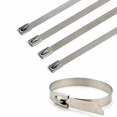 10 X Strong Stainless Steel Marine Grade Metal Cable Ties Zip Tie Wraps Exhaust • £6.60