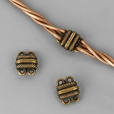 5Sets Antique Bronze 2 Strands Magnetic Clasp DIY Jewellery Bracelet Necklace • £4.19