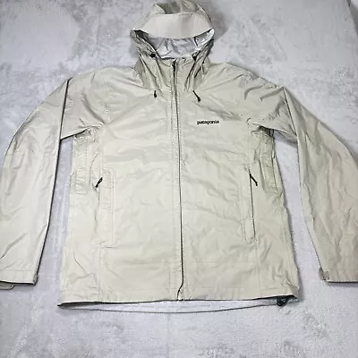 Patagonia Torrentshell Jacket Men's Medium Tan H2No Hooded Full Zip Waterproof • $74.95