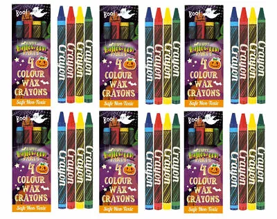 Halloween Wax Crayons - 6 Pack - Toy Loot/Party Bag Filler Pencils Colouring • £2.49