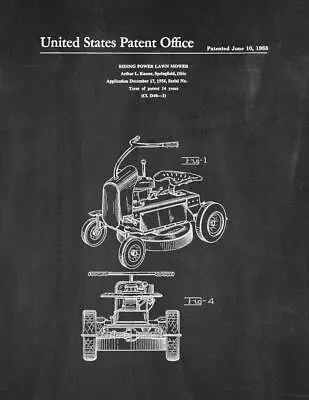 Riding Power Lawn Mower Patent Print Chalkboard • $11.46