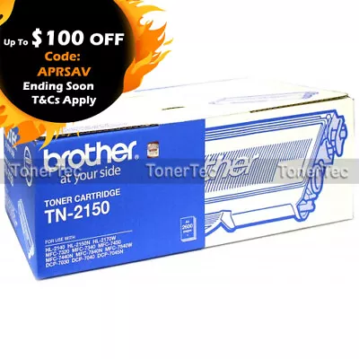 Genuine BROTHER TN2150 BLACK Toner For MFC-7840 MFC-7340 HL-2170W HL-2142 (2.6K) • $143.30