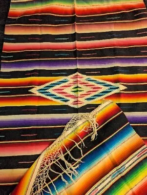 1920s Antique Mexican Saltillo Serape Blanket Table Runner Baby Swaddling Cloth • $120