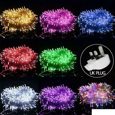 £13.99 • Buy LED Mains Plug In Garden String Fairy Lights Wedding Xmas Tree Outdoor 10M-100M 