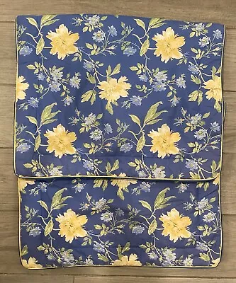 2 Laura Ashley EMILIE ROSE Pillow Shams KING Quilted Blue Yellow Floral COUNTRY • $23.94