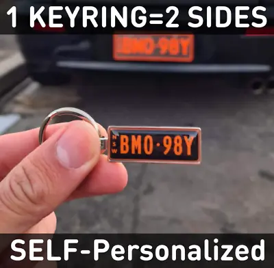 Custom Number Plate Keyring With Name Foto Car Logo Toyota Mazda BMW Keychain • $29.50