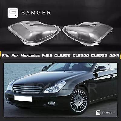 Pair Headlight Lens Cover For Mercedes W219 CLS350 CLS500 CLS550 2006-2011 • $74.69