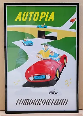 Disneyland - Autopia Attraction Poster 12x18 Framed SIGNED By Bob Gurr Autograph • $99.99