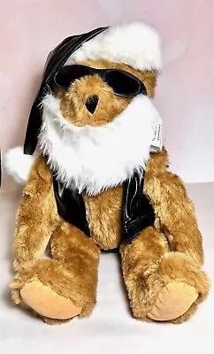 VERMONT TEDDY BEAR COMPANY  16 INCH BIKER SANTA  W/accessories * FREE SHIPPING • $32.50