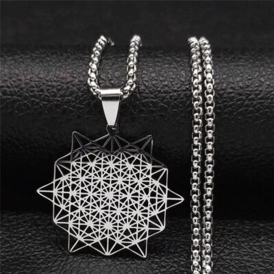 $11.99 • Buy 64 Star Tetrahedron Necklace Stainless Steel Pendant Sacred Geometry Art Jewelry