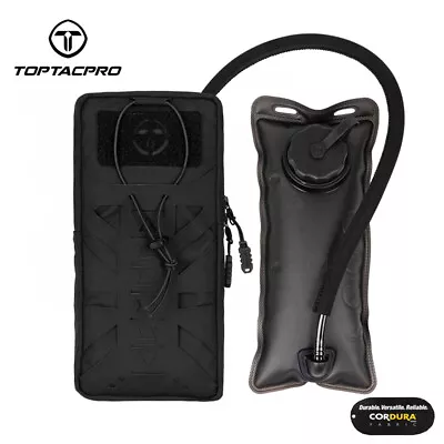 TOPTACPRO Tactical Hydration Pouch Bag W/ 1L Hydration Bladder MOLLE Laser  • $35.91