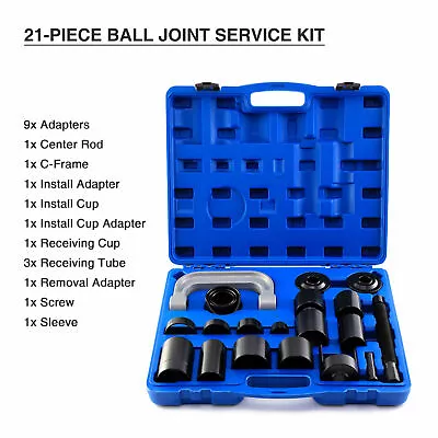 21Pcs Auto U Repair Service Remover Ball Joint Press Tool & Master Adapter Kit • $67.98