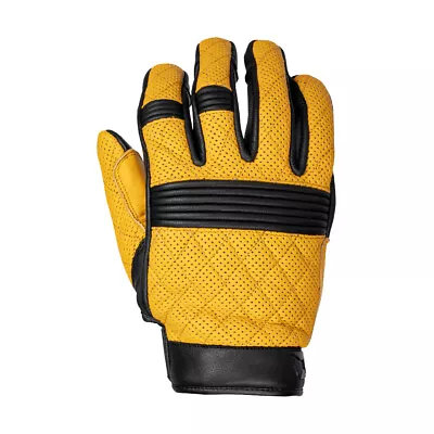 Cortech Scrapper Gold And Black Leather Motorcycle Gloves Men's Sizes SM - 3XL • $20.99