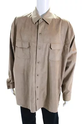 Maus & Hoffman Mens Long Sleeves Button Up Microfiber Shirt Beige Size XXL • $34.99