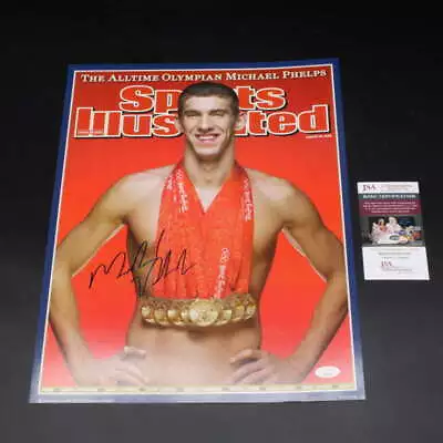 Michael Phelps Signed 2008 Sports Illustrated Cover Poster Auto JSA COA ZJ9719 • $99.99