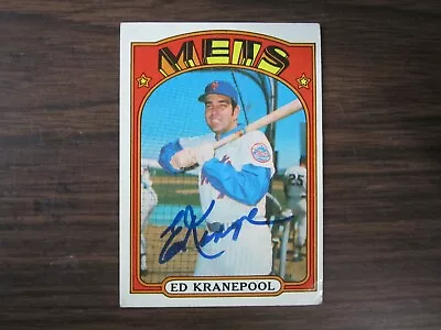 1972 Topps #181 ED KRANEPOOL Autograph / Signed Card New York Mets • $16.99