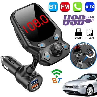 Wireless In Car Bluetooth FM Transmitter AUX Radio Adapter Handsfree USB Charger • $12.34
