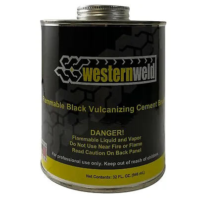 Western Weld Black All Purpose Tire Repair Vulcanizing Cement Brush Top Can 1 QT • $28.75