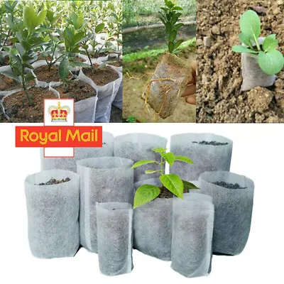 £2.77 • Buy 100Pcs Biodegradable Plant Grow Nursery Bag Seedling Seed Non-Woven Pots Kit HS