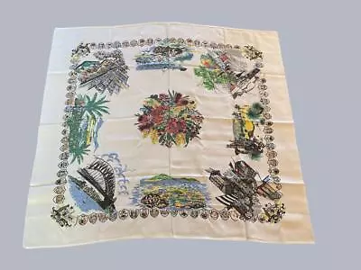 Vintage 1940's Australlia Souvenir Screenprint 100% Cotton Tablecloth 49  X 42  • $19.99