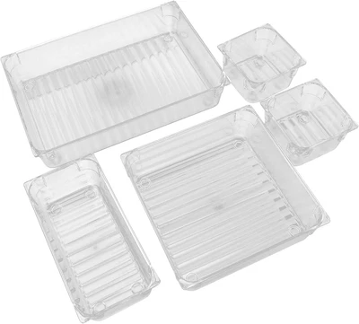 $30.22 • Buy Ksrnsne 14 Desk Drawer Organiser Trays, Clear Vanity Drawer Dividers Makeup Cosm