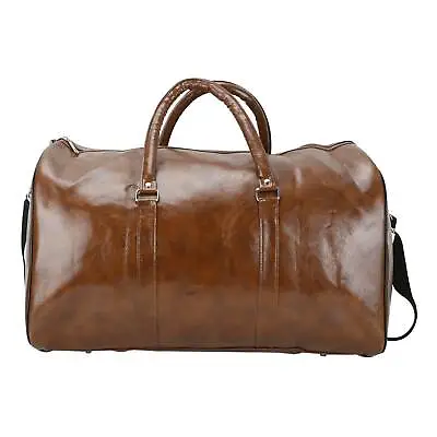 Mens Womens Leather Sport Shoulder Bag Travel Overnight Luggage Handbag Tote • £11.49