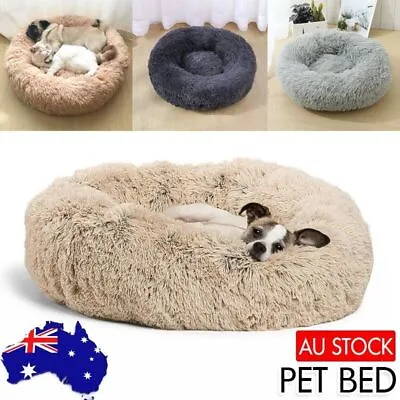 $11.69 • Buy Pet Cat Dog Calming Bed Warm Soft Plush Round Nest Comfy Sleeping Kennel Cave AU