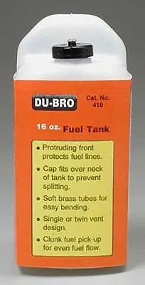 Dubro 16-Ounce 16 Oz RC Remote Control Airplane Nitro / Gas Fuel Tank DUB416 • $24.70