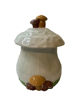 Vintage Pottery Ceramic Mushroom Tree Cookie Jar 1979 • $24.99