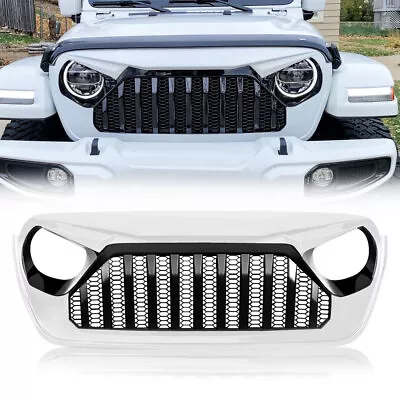 White & Black Front Vader Grille Bumper Grill For 2018-2021 Jeep Wrangler JL JT • $159.99