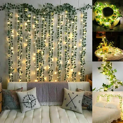 5PCS Artificial Ivy Fake Garland Vines With 100 LEDS String Lights Hanging Plant • £2.99