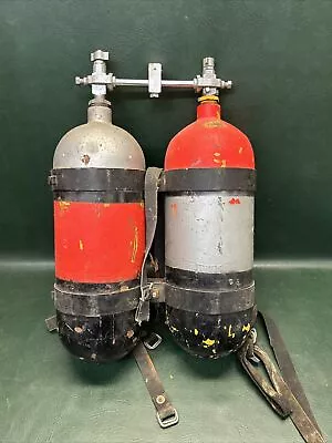 Vintage US Divers/ Superior  Scuba  Dual   Valve And Steel Galvanized Tanks • $58