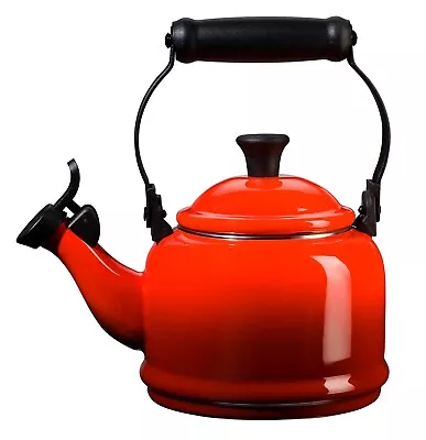 Le Creuset Enamel On Steel Demi Tea Kettle 1.25 Qt. Cerise • $71.39