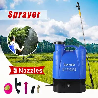 16L Electric Garden Sprayer Backpack Farm Spray Rechargeable Battery 5 Nozzles • $67.99
