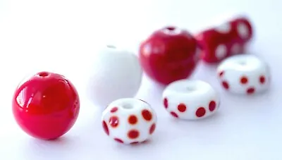 Set Of Seven Stunning Lampwork Focal Beads Hand Made In The Uk Red Colour • £25