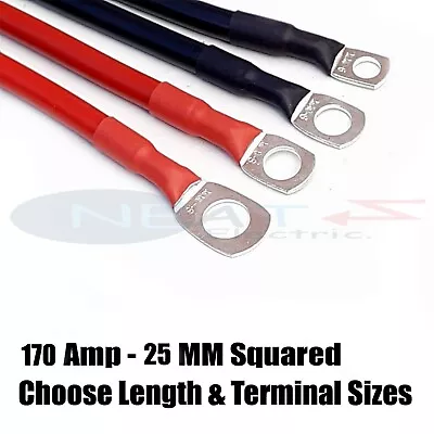 £7.49 • Buy 170 Amp Car Battery Power Earth Cable Choose Colour Length Terminal Hole Sizes 