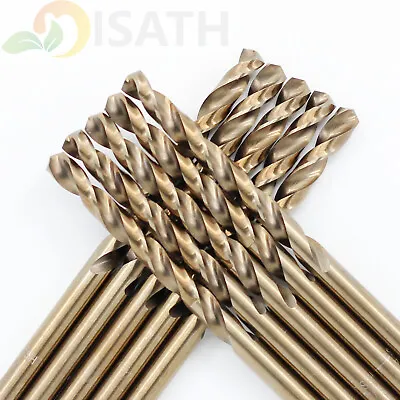ISATH 1/16 -1/2 HSS M35 Cobalt Twist Drill Bit Set Jobber Length Metal Drill Bit • $7.71