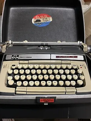 Vintage SCM Smith Corona Classic 12 Portable Manual Typewriter W/ Case TESTED • $79.99