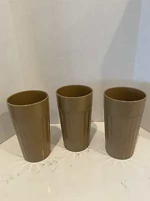 Vintage Tumblers  Melmac Crystalon  5 1/8  . Made In USA Set Of 3 Stackable • $8
