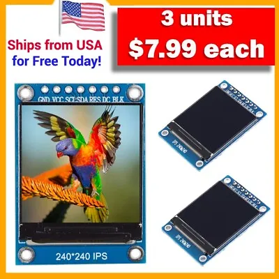 *3 Units!*- 1.3 Inch TFT IPS LCD Display Module 240x240 SPI For Arduino & RaspPI • $23.97
